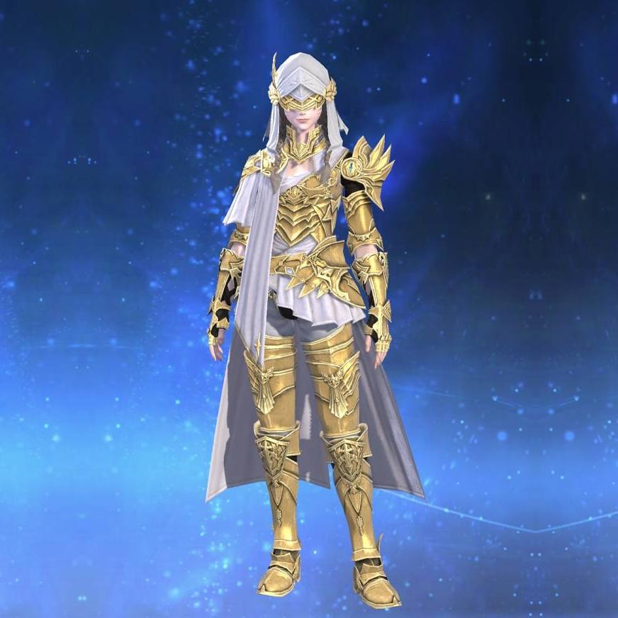 Panthean Mail of Aiming's gearset image female model.
