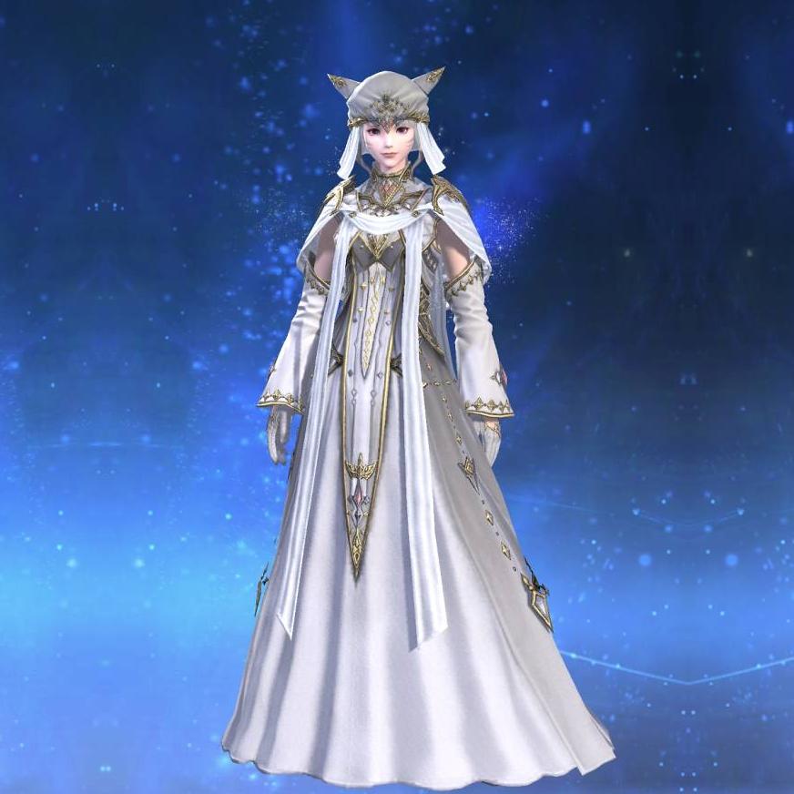 Ascension Robe of Healing's gearset image female model.