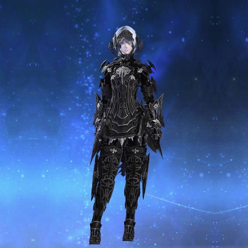 Prestige High Allagan Cuirass of Maiming's gearset image female model.