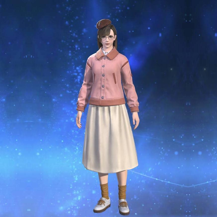 Buttoned Varsity Jacket's gearset image female.