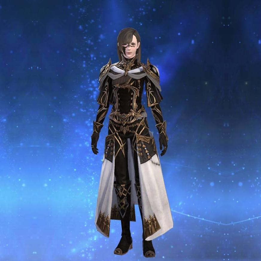 Augmented Lunar Envoy's Jacket of Fending's gearset image female.