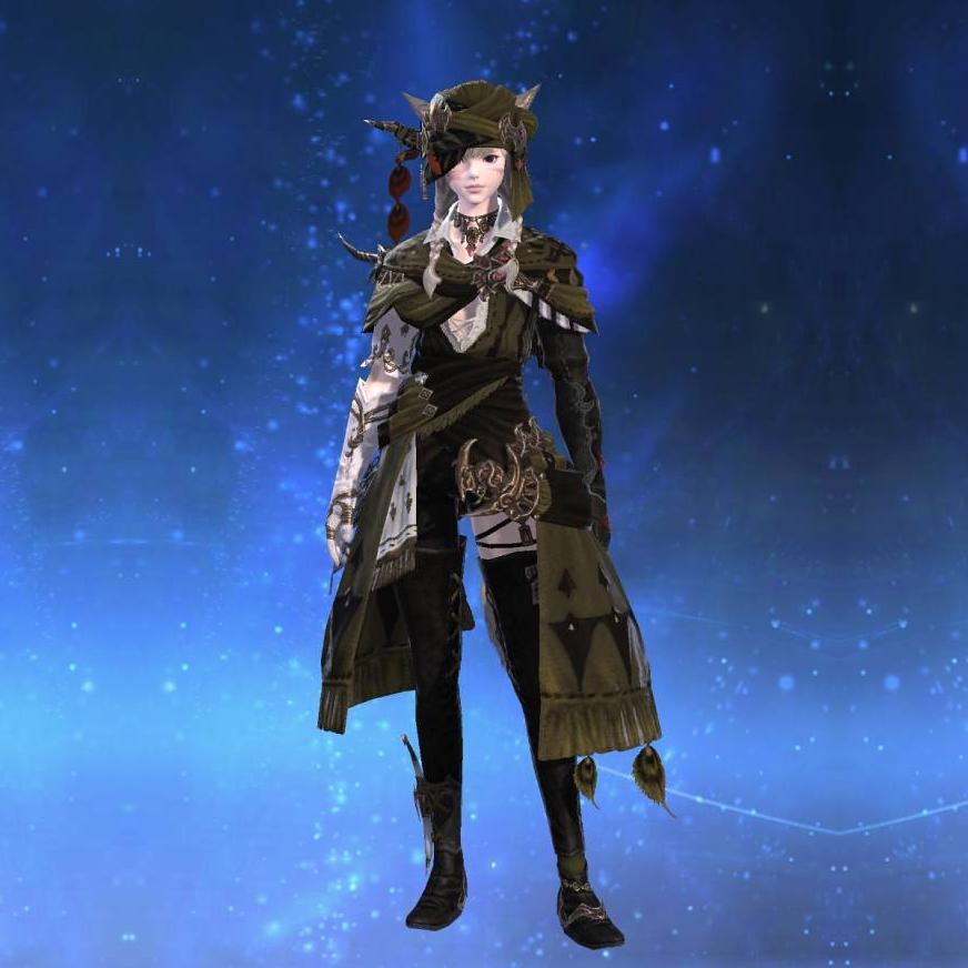 Virtu Aoidos' Cloak's gearset image female model.