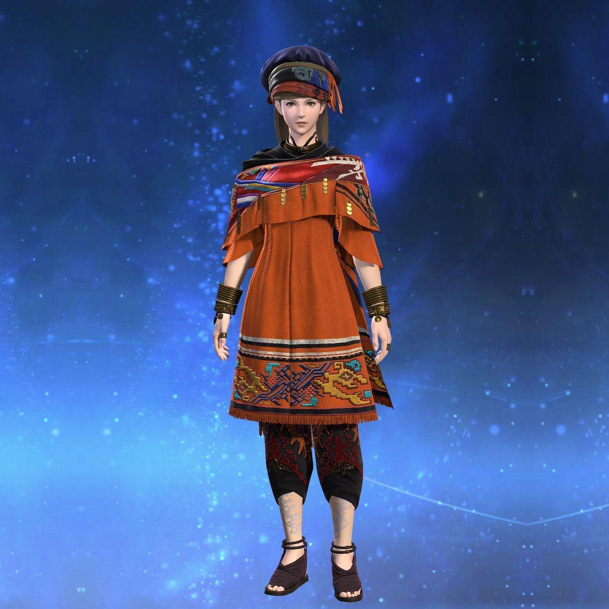 Zormor Poncho of Striking's gearset image female.
